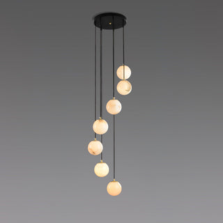 Alabaster Balls Cluster Chandelier Arkstarhome