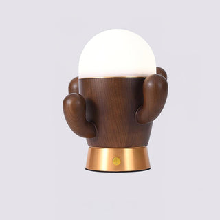 Wooden Cactus Table Lamp Ledecoo
