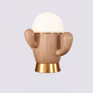 Wooden Cactus Table Lamp Ledecoo