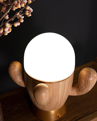 Wooden Cactus Table Lamp Ledecoo