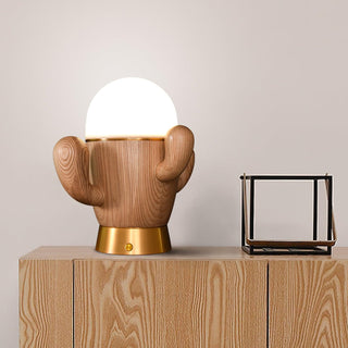 Wooden Cactus Table Lamp Ledecoo