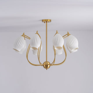 Ceramic Ribbed Chandelier Arkstarhome