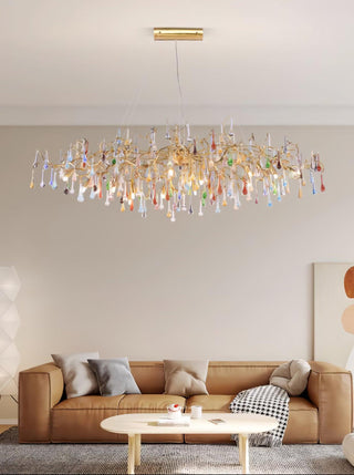 Colorful Raindrop Brass Branch Chandelier Arkstarhome