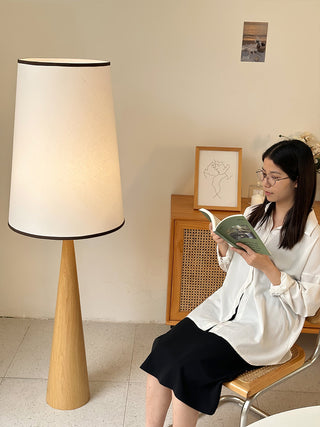 Faux Wood Conical Floor Lamp Ledecoo