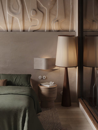 Faux Wood Conical Floor Lamp Ledecoo