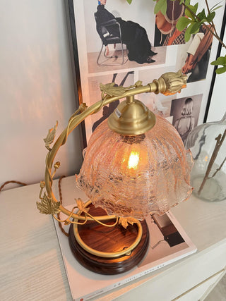 Cracked Glass Brass Table Lamp Ledecoo