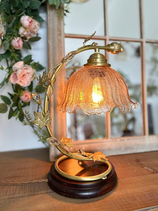 Cracked Glass Brass Table Lamp Ledecoo