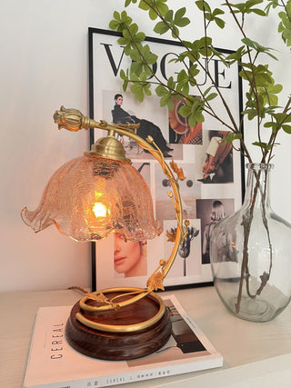Cracked Glass Brass Table Lamp Ledecoo