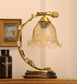 Cracked Glass Brass Table Lamp Ledecoo