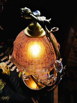 Cracked Glass Brass Table Lamp Ledecoo