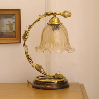 Cracked Glass Brass Table Lamp Ledecoo