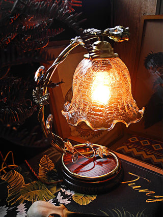 Cracked Glass Brass Table Lamp Ledecoo