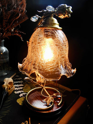 Cracked Glass Brass Table Lamp Ledecoo