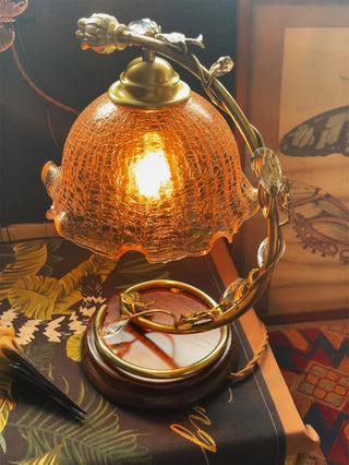 Cracked Glass Brass Table Lamp Ledecoo