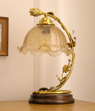 Cracked Glass Brass Table Lamp Ledecoo