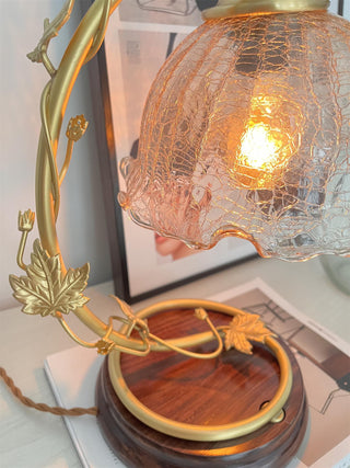 Cracked Glass Brass Table Lamp Ledecoo