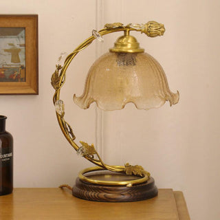 Cracked Glass Brass Table Lamp Ledecoo