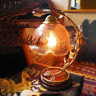 Cracked Glass Brass Table Lamp Ledecoo