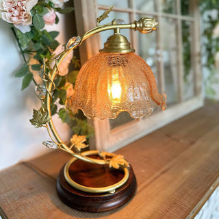 Cracked Glass Brass Table Lamp Ledecoo