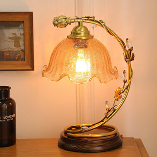 Cracked Glass Brass Table Lamp Ledecoo