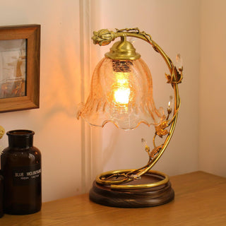 Cracked Glass Brass Table Lamp Ledecoo