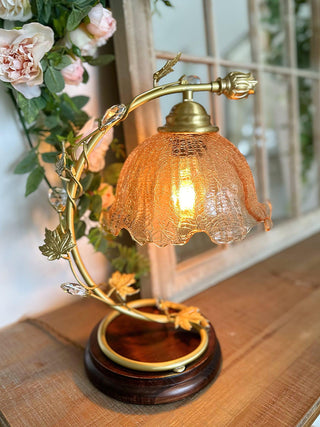 Cracked Glass Brass Table Lamp Ledecoo