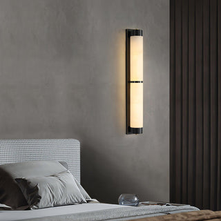 Cylindra Alabaster Brass Wall Light Arkstarhome