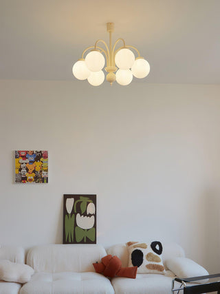 Cream Glass Sphere Chandelier Arkstarhome