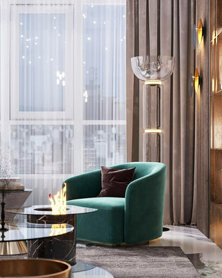 Bamboo Glass Floor Lamp Ledecoo