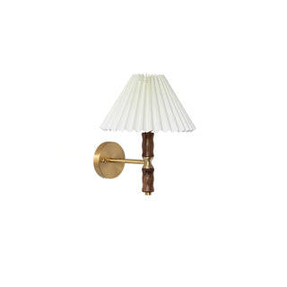 Pleated Walnut Wall Light Arkstarhome