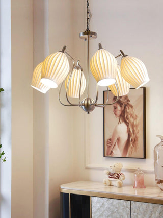 Ceramic Ribbed Chandelier Arkstarhome