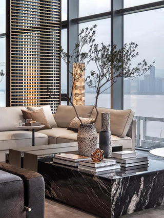 Stacked Alabaster Squares Floor Lamp Ledecoo