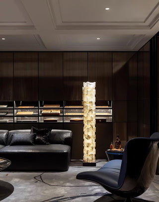 Stacked Alabaster Squares Floor Lamp Ledecoo