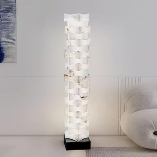 Stacked Alabaster Squares Floor Lamp Ledecoo