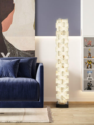 Stacked Alabaster Squares Floor Lamp Ledecoo