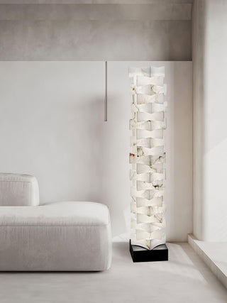 Stacked Alabaster Squares Floor Lamp Ledecoo
