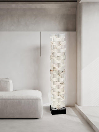 Stacked Alabaster Squares Floor Lamp Ledecoo