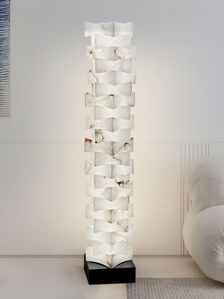 Stacked Alabaster Squares Floor Lamp Ledecoo