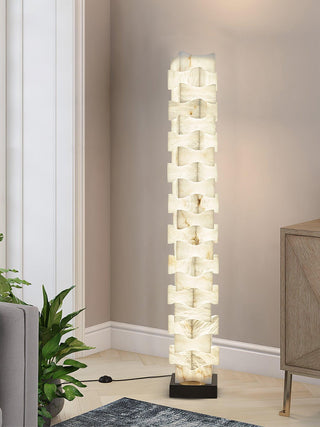 Stacked Alabaster Squares Floor Lamp Ledecoo