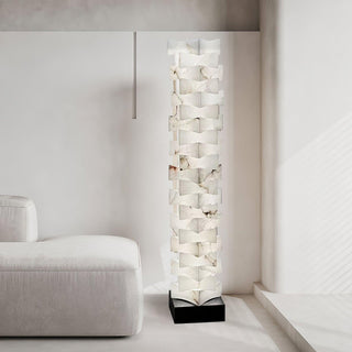 Stacked Alabaster Squares Floor Lamp Ledecoo