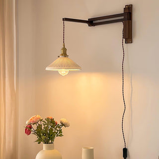 Walnut Swing Arm Wall Lamp Arkstarhome