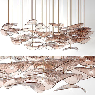 Wave Floating Leaf Chandelier Arkstarhome