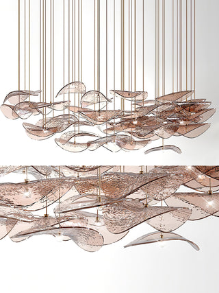 Wave Floating Leaf Chandelier Arkstarhome